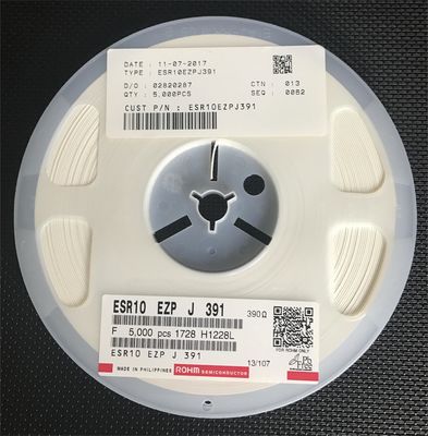 ESR10EZPJ391 390Ω 1W Resistente de sentido de corrente ± 5% Tolerância 100ppm/°C TCR 0805 Pacote Baixo ESL/ESR AEC-Q200 Qualificado para aplicações automotivas e industriais