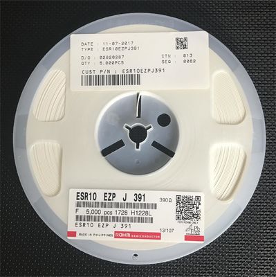 ESR10EZPJ391 390Ω 1W Resistente de sentido de corrente ± 5% Tolerância 100ppm/°C TCR 0805 Pacote Baixo ESL/ESR AEC-Q200 Qualificado para aplicações automotivas e industriais