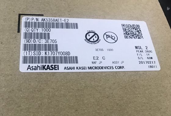 AK5358AET 24-bit 96kHz ADC 102dB SNR Baixa Potência, I2S Saída -40°C a +85°C 16-TSSOP compacto