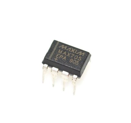 Supervisor de Microprocessador MAX705EPA, Limiar de 4,65V, Pulso de Reset de 200ms, Alimentação de 5V, DIP-8, -40°C a +85°C