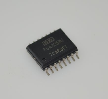 PGA205BU Amplificador de ganho programável 1-1000x Gama de ganho 1MHz Largura de banda ± 18V Fornecimento 0,01% Erro de ganho DIP-16 -40°C a +85°C