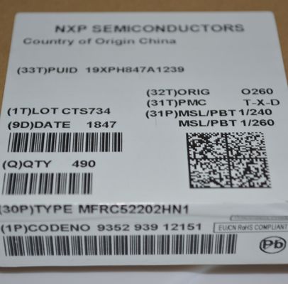 MFRC52202HN1 13.56MHz RFID/NFC Reader IC com ISO 14443A/MIFARE Suporte SPI/I2C/UART Interfaces, 10cm de alcance, Low Power Mode Anti-Collision e HVQFN32 Pacote compacto para sistemas de acesso seguro