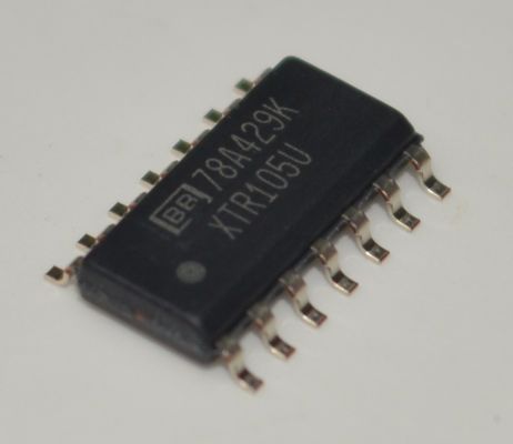 XTR105U Transmissor de corrente de circuito de precisão 4-20mA com linearização de excitação do sensor RTD, operação de 2 fios Regulador de 5V 60V Conformidade 0,1% de precisão e amplo 7.5-36V de suprimento no pacote SO-14