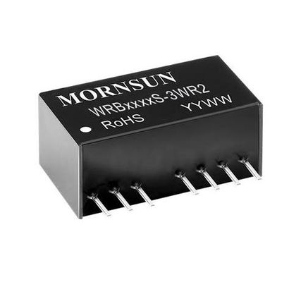 WRB4824S-3WR2 Avançado 48V 2.4kW DIN Fornecimento de energia ferroviária Ultra-Largo 85-264VAC Entrada 300% Potência máxima, PFC ativo Corrente de baixa fuga -40°C a +85°C Operação Proteção IP67 Imunidade C1/C2 and 5G Ready