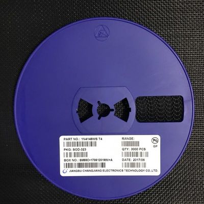 Diodo de comutação de alta velocidade 1N4148WS com classificação de 100V, corrente de 150mA, capacitância ultra-baixa de 2pF, recuperação de 4ns, encapsulamento miniatura SOD-323, qualificado AEC-Q101 para aplicações automotivas e de uso geral