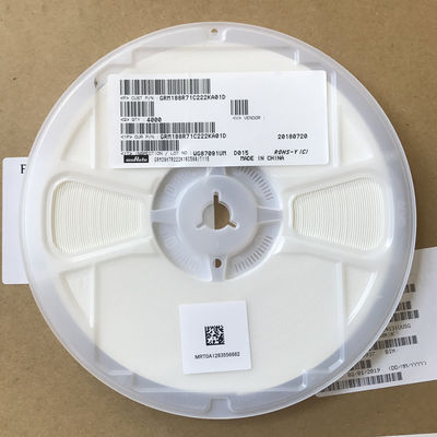 GRM188R71C222KA01D 2.2nF MLCC 16V Classificação Dielétrico X7R Caixa 0603 Tolerância de 10% Desempenho Estável em Alta Frequência Ideal para Circuitos de Filtro e Ressonância
