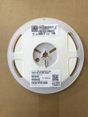 RC0603FR-0710KL 10kΩ Resistor de Precisão, Case 0603, 1% de Tolerância, ±100ppm/°C TCR, 1/10W de Potência, Tecnologia de Filme Fino, Livre de Halogênio, Conforme RoHS, para Circuitos Pull-up e Sensores