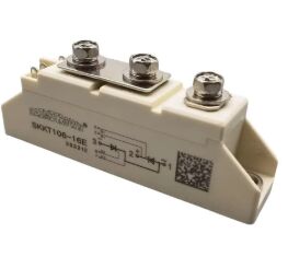SKKT106/16E 1600V 106A Módulo de tiristor duplo Baixo VF 1.35V 2.4kA Surge AlN Contatos de pressão de base cerâmica SEMIPACK1 ISOLADO UL Certificado para arranque e acionamentos suaves