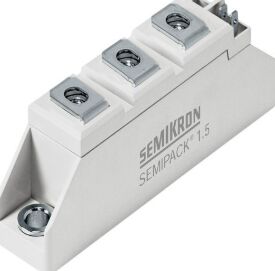 SKKT106/16E 1600V 106A Módulo de tiristor duplo Baixo VF 1.35V 2.4kA Surge AlN Contatos de pressão de base cerâmica SEMIPACK1 ISOLADO UL Certificado para arranque e acionamentos suaves