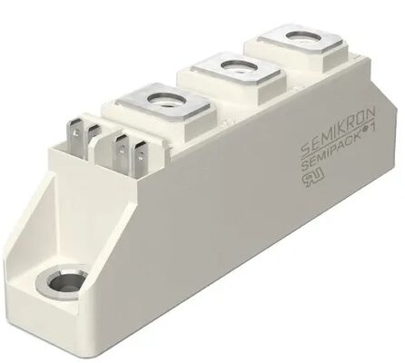 SKKT107B16E 1600V 107A Módulo de tiristor duplo VF baixo 1.35V 2.4kA Surge AlN Contatos de pressão de base cerâmica SEMIPACK1 ISOLADO UL Certificado para arranque e acionamentos suaves