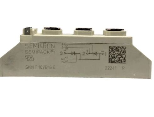 SKKT107B16E 1600V 107A Módulo de tiristor duplo VF baixo 1.35V 2.4kA Surge AlN Contatos de pressão de base cerâmica SEMIPACK1 ISOLADO UL Certificado para arranque e acionamentos suaves