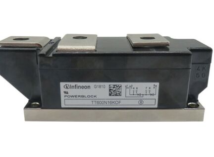 TT600N16KOF 1600V 600A Módulo de tiristor duplo VF baixo 1,32V Alta Tensão 21kA Tecnologia de contato de pressão Baseplate isolada Portão de trincheira UL Certificado para iniciadores e retificadores moles